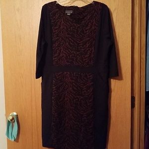 XL 3/4 sleeve block color dress, w/ pockets!